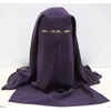 Halsdukar högkvalitativ tre lager chiffong niqab halsduk muslimsk ansikte täcker hijab hatt dra på islamisk slips bakre headcover kvinnor headwrap