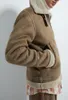 Men's Jackets Lapel Suede Jacket With Fashionable Slim Fitting Piping Double-sided 2023 For Clothing