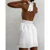 Robe d'été Femmes Halter V cou Backless Mini plage élégante sexy robes blanches décontractées sexy