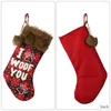 Juldekorationer Plaid Plush Stockings Återanvändbara dekorativa fest Festlig dekor SP99