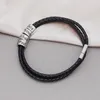 Bangle ELANUOYY Leather Rope Bracelet Men's Customize Name Beads Charm Bangles