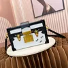 Designer messenger bag Women Luxury Fashion Vintage printing style single shoulder crossbody small square bag Wooden Retro box mini messenger bag