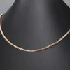 Kedjor 3mm Womens Box Chain Necklace 585 Rose Gold Color 20/24 tum bröllopsfest smycken gåvor grossist CN58