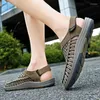 Sandaler Summer Men's Hand-vävda utomhus Casual Shoes Breattable Fashion Beach Romerska tofflor Kvinnors sy