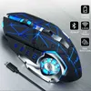 Ratos Q13 Recarregável RGB Silencioso Sem Fio Bluetooth Mouse Jogo Luminoso Mecânico Dual Mode 2.4G USB Luz de Sete Cores Seis Botões X0807