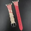 Für Apple Watch Armband Kleiner Hüftgurt Neue bunte Linien Leder Apple IWatch 1~8se Uhrenarmband Band 38/40/41mm/42/44/45mm