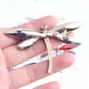 Alfileres Broches Pomlee Big Red Crystal Dragonfly Broches para mujeres Gran insecto Broche Pin Moda Vestido Abrigo Accesorios Joyería linda HKD230807