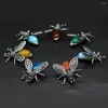 Hanger Kettingen Natuurlijke Halfedelsteen Insect Broche Pins Legering Rozenkwarts Shell Voor DIY Maken Sieraden Kleding Accessoires