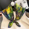 الأوشحة 2023 Natural Square Square و Women Design Design Shawl Wrape kerchief Hijab Bandana Head Beach Stoles