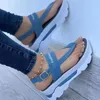 Sandálias femininas Cedas Sapatos Saltos de plataforma para sandalias Mujer Summer Flip Flips B Platm