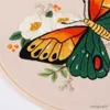 Chinese Producten Diy Borduren Vlinder Bloem Patroon Handwerk Set Met Borduurringen Borduurpakketten Naaien Ambacht Voor Beginners