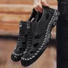 Men Fashion Sandals 999 أحذية صيفية من الجلد الأصلي الصلبة غير الرسمية مريحة شاطئ ناعمة مريحة للذكور