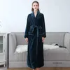 Women's Sleepwear Lovers Robe Women Winter Flannel Bathrobe Thicken Warm Kimono Bath Gown Sleepwar Night Wear Plus Size 3XL Nightgown