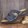 Wedge Summer 603 Kobiety Premium ortopedyczne otwarte palce sandały vintage antypoślizgowe skórzane skórzane platforma Retro Buty 230807 B