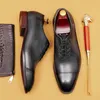 2023 Real Cow Men's Formal Fabrication à la main confortable Confort de créateurs en cuir authentique Business Oxfords Chaussures