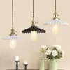 Lampes suspendues Nordic Céramique Pendentif Lumière Jupe Plissée Style Macaron LED Lampe Suspendue Pour Restaurant Café Chambre Chevet Décor À La Maison