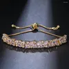 Bracelet Honghong Haute Qualité Brillant Irrégulier Goutte D'eau Type 3A Zircon Bracelet Réglable Femme Belle Rencontres Cadeaux De Vacances