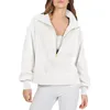 Fitnessstudio-Bekleidung für Damen, halbes Reißverschluss-Cropped-Sweatshirt, lässiges Fleece-Hoodie-Hosen-Set, Damen-Pullover-Jacke, Kordelzug-Jogginghose, Outfits