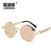 Lunettes de soleil gothiques Steampunk polarisées pour hommes femmes métal cadre rond nuances Vintage Designer conduite lunettes de soleil