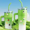 40Oz Summer Super Large Capacity Girl Water Cup Big Mac Ice Tyrant Thermos Cup Creative with Straw Seamless Interior HKD230807