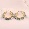 2023 The Latest New Fashion Exquisite Shape Earrings Created Niche Design Sensor Retro Handmade Beaded Green Pine Earrings High -level Sensory Ear Decoration