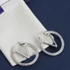 Boucles d'oreilles en argent de luxe avec diamants Designer pour femmes Diamant grandes boucles d'oreilles Bijoux Boucles d'oreilles créoles de haute qualité