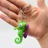 Plush Dolls Exquisite Ocean Animal Model Keychain Pendant Fashion Cartoon Car PVC Seahorse Octopus Doll Cute Creative Birthday Gift 230807