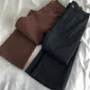 Jeans femme Vintage Baggy marron Streetwear droit ample taille haute pantalon noir mode coton grande taille Denim pantalon évasé