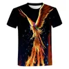 Męskie koszule T Summer Phoenix 3D Printing T-shirts Fashion Graphic Men Ubranie Krótkie rękawie