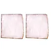 Tafelloper 2 stuks Agate Slice Roze Theekopje Dienblad Decoratief Ontwerp Steen Gouden Randen Home Decor Edelsteen Natuurlijke C