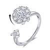 Draaibare Spinner Ring Crystal Sieraden Spin Ringen Verstelbare Fidget Ringen Voor Angst voor Vrouwen Zirconia Ring