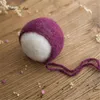 Haarschmuck Born Pography Mixed-colorhandmade Woolen Hat Studio Full Moon Baby Po Props