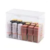 Storage Boxes 18 Slots Lipstick Holder Display Case Acrylic With Cover Makeup Lipgloss Rack Transparent Organizer