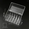 Storage Boxes 18 Slots Lipstick Holder Display Case Acrylic With Cover Makeup Lipgloss Rack Transparent Organizer