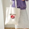 ショッピングバッグ日本料理ギフト漫画プリント甘いカワイイかわいいキャンバストートバッグスクールブックストリップ大容量女性