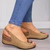 306 För sandaler tå spetsiga skor Kvinnor kil klack klackar plattform Sandalias Mujer Summer Footwear Female 230807 158