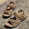 Sandalen Outdoor Echtes Leder Männer Sommer Rutschfeste Strand Schuhe Turnschuhe Männer Wandern Bergsteigen Reisen Große Größe 48 230807