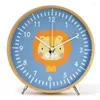 Wall Clocks Chinese Style Solid Wood Clock Living Room Silent Wooden Seat Light Modern And Simple Cartoon Desk