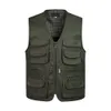 Men's Vests Men Multi-Pocket Classic Waistcoat Male Sleeveless Unloading Solid Coat Work Vest Pographer Tactical Mesh Vest Jacket 230807