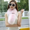 Scarves Factory Price 2023 Spring Cute Real Fur Square Collar Women's Genuine Leather Women Fashion Solid Scarf For Lady