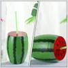 Einwegbecher, Strohhalme, 4 Stück, Wassermelone, Glas, Partygeschenke, hawaiianische Dekoration, Kunststoff, Sippy, Halloween-Geschenke, Geschirr, Sommer