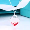 S925 Silver Love Heart Designer подвесной ожерелья для женщин бренд роскошные блестящие бриллиантовые элегантные звенья цепь колье с брызговицей колье с брызговицей