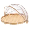 Dinnerware Sets Bamboo Multi-purpose Basket Dustpan Lid Decorative Storage Table Tray For Eating Foldable Ware Product