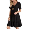 Casual klänningar Stylish Midi Dress Fashion Outfits Women Pullover Wear Summer Beach