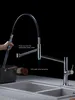 Chrome Modern high-end mässing Kitchen Faucet Magnetic Suction Design Enkel handtag Kall varm dubbelkontroll 2-funktioner