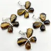 Natürlicher Kristallstein-Schmetterlingsanhänger, Lapis-Amethyst-Aventurin-Rosenquarz-Achat-Charms für Halsketten-Schmuckherstellung