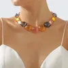 Chaînes mode transfrontalière couleur créative correspondance gelée tour de cou femmes Style Boho géométrique collier fête anniversaire