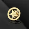 Pins Brooches Classic Circle Star Brooch для мужской пентаграммы шарм ювелирные украшения из нержавеющей стали булавки для бабочки свадебные вечеринки Значок костюма папа подарок HKD230807