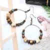 Hoop Earrings Wooden For Women Jewelry 2023 Natural Stone Beads Large Wholesale