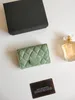 Designer Plånbokskorthållare CC Luxury Designer Purses Plånböcker med original Box Caviar Lambskin Leather Womens Coin Mens Wallet Key Pouch Ring Cardholder